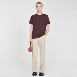 T-Shirts & Polos*SANDRO Tee-shirt à Manches Courtes Marron Foncé