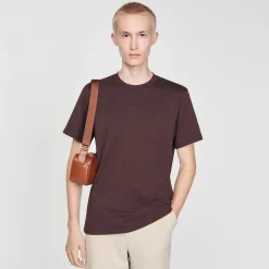 T-Shirts & Polos*SANDRO Tee-shirt à Manches Courtes Marron Foncé