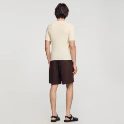 T-Shirts & Polos|Pulls & Gilets*SANDRO Tee-shirt En Maille Bouclette Ecru