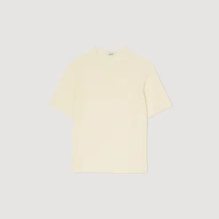 T-Shirts & Polos|Pulls & Gilets*SANDRO Tee-shirt En Maille Bouclette Ecru