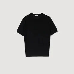 Pulls & Gilets*SANDRO Tee-shirt En Maille Fluide Noir