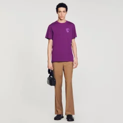 T-Shirts & Polos*SANDRO Tee-shirt Fleur En Coton Violet