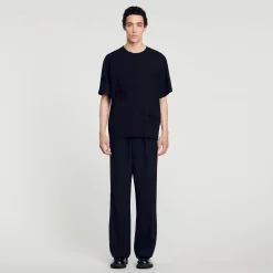 T-Shirts & Polos*SANDRO Tee-shirt Orné De Fleurs Noir