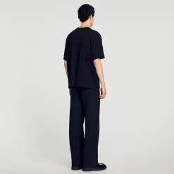 T-Shirts & Polos*SANDRO Tee-shirt Orné De Fleurs Noir