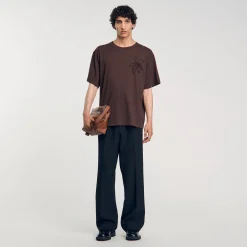 T-Shirts & Polos*SANDRO Tee-shirt Oversize Fleur Chocolat