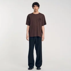 T-Shirts & Polos*SANDRO Tee-shirt Oversize Fleur Chocolat