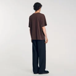 T-Shirts & Polos*SANDRO Tee-shirt Oversize Fleur Chocolat