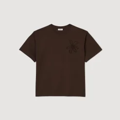 T-Shirts & Polos*SANDRO Tee-shirt Oversize Fleur Chocolat
