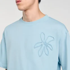 T-Shirts & Polos*SANDRO Tee-shirt Oversize Fleur Baby Blue