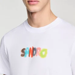 T-Shirts & Polos*SANDRO Tee-shirt Wild Animals blanc
