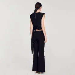 Ensembles|Tops & Chemises*SANDRO Top Court à Pans Asymétriques Noir