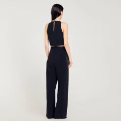 Ensembles|Tops & Chemises*SANDRO Top Court à Strass Noir