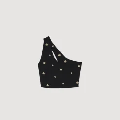 Ensembles|Pulls & Cardigans*SANDRO Top Court Asymétrique Noir