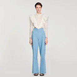 Tops & Chemises*SANDRO Top Court En Broderie Anglaise blanc