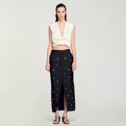 Tops & Chemises*SANDRO Top Court Satiné blanc