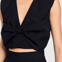 Tops & Chemises*SANDRO Top Court Satiné Noir