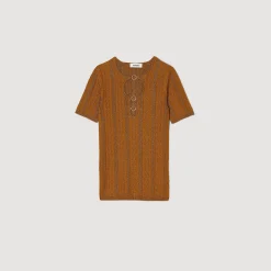 Ensembles|Pulls & Cardigans*SANDRO Top En Maille Scintillante Ambre