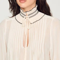 Tops & Chemises*SANDRO Top En Mousseline Nude
