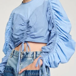 Tops & Chemises*SANDRO Top Imprimé à Liens Bleu Ciel