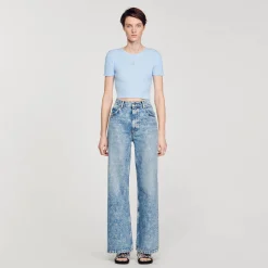 T-Shirts*SANDRO T-shirt Court Bleu Ciel