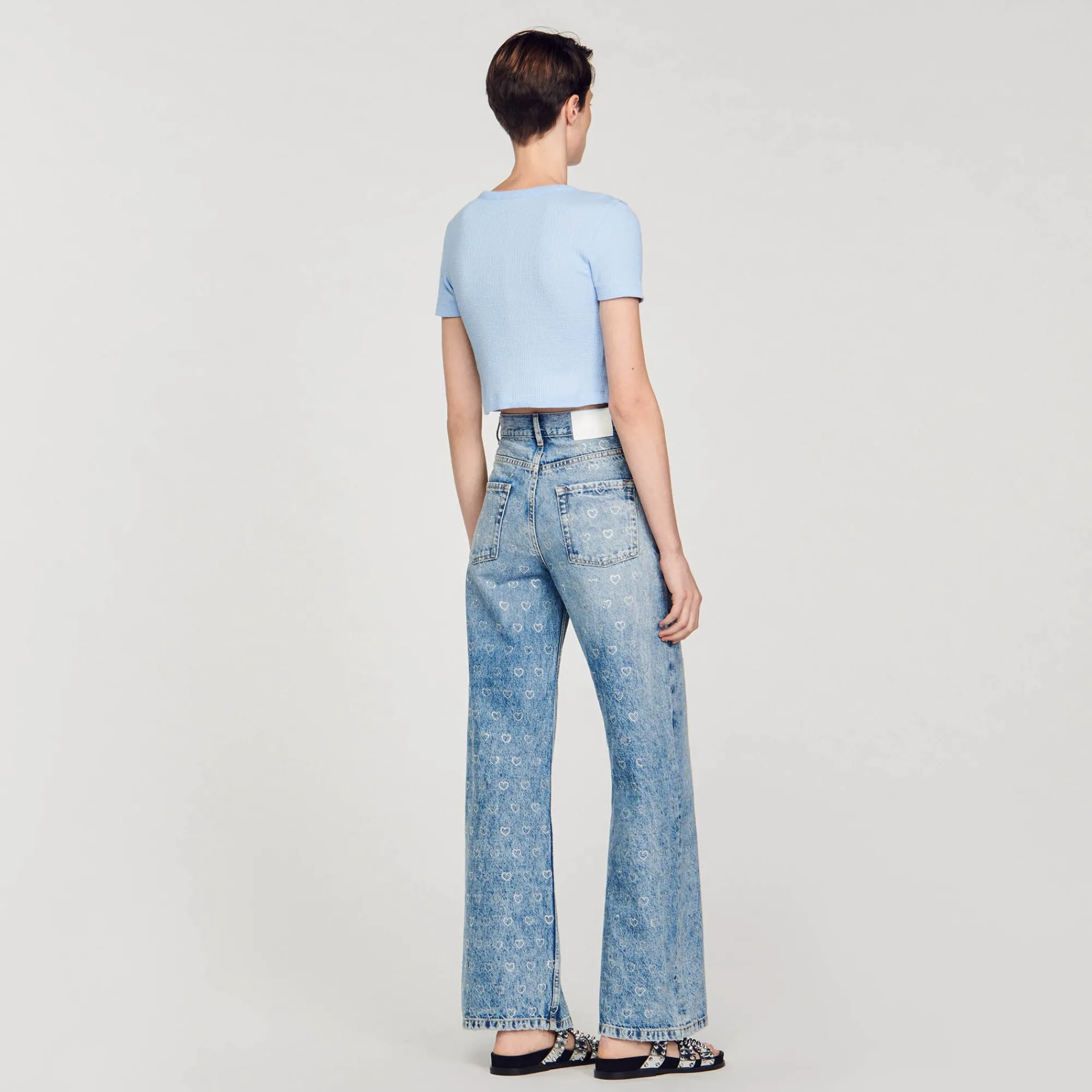 T-Shirts*SANDRO T-shirt Court Bleu Ciel
