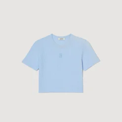 T-Shirts*SANDRO T-shirt Court Bleu Ciel