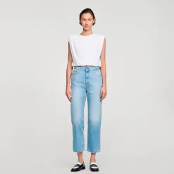 T-Shirts*SANDRO T-shirt Court En Coton blanc