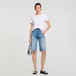 T-Shirts*SANDRO T-shirt Double S blanc