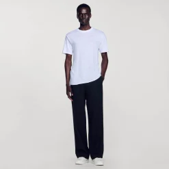 T-Shirts & Polos*SANDRO T-shirt En Lin Certifié blanc