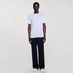 T-Shirts & Polos*SANDRO T-shirt En Lin Certifié blanc
