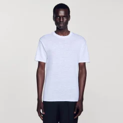 T-Shirts & Polos*SANDRO T-shirt En Lin Certifié blanc