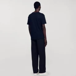 T-Shirts & Polos*SANDRO T-shirt En Lin Certifié Noir
