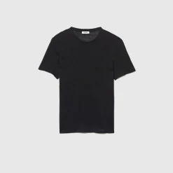 T-Shirts & Polos*SANDRO T-shirt En Lin Certifié Noir