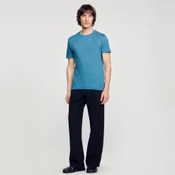 T-Shirts & Polos*SANDRO T-shirt En Lin Certifié Azur