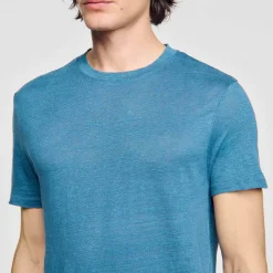 T-Shirts & Polos*SANDRO T-shirt En Lin Certifié Azur