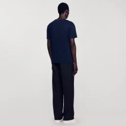 T-Shirts & Polos*SANDRO T-shirt En Lin Certifié Marine