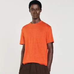 T-Shirts & Polos*SANDRO T-shirt En Lin Certifié Terracota