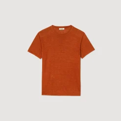 T-Shirts & Polos*SANDRO T-shirt En Lin Certifié Terracota