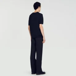 T-Shirts & Polos|Pulls & Gilets*SANDRO T-shirt En Maille Noir