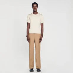 T-Shirts & Polos|Pulls & Gilets*SANDRO T-shirt En Maille Sable clair