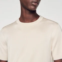 T-Shirts & Polos|Pulls & Gilets*SANDRO T-shirt En Maille Sable clair