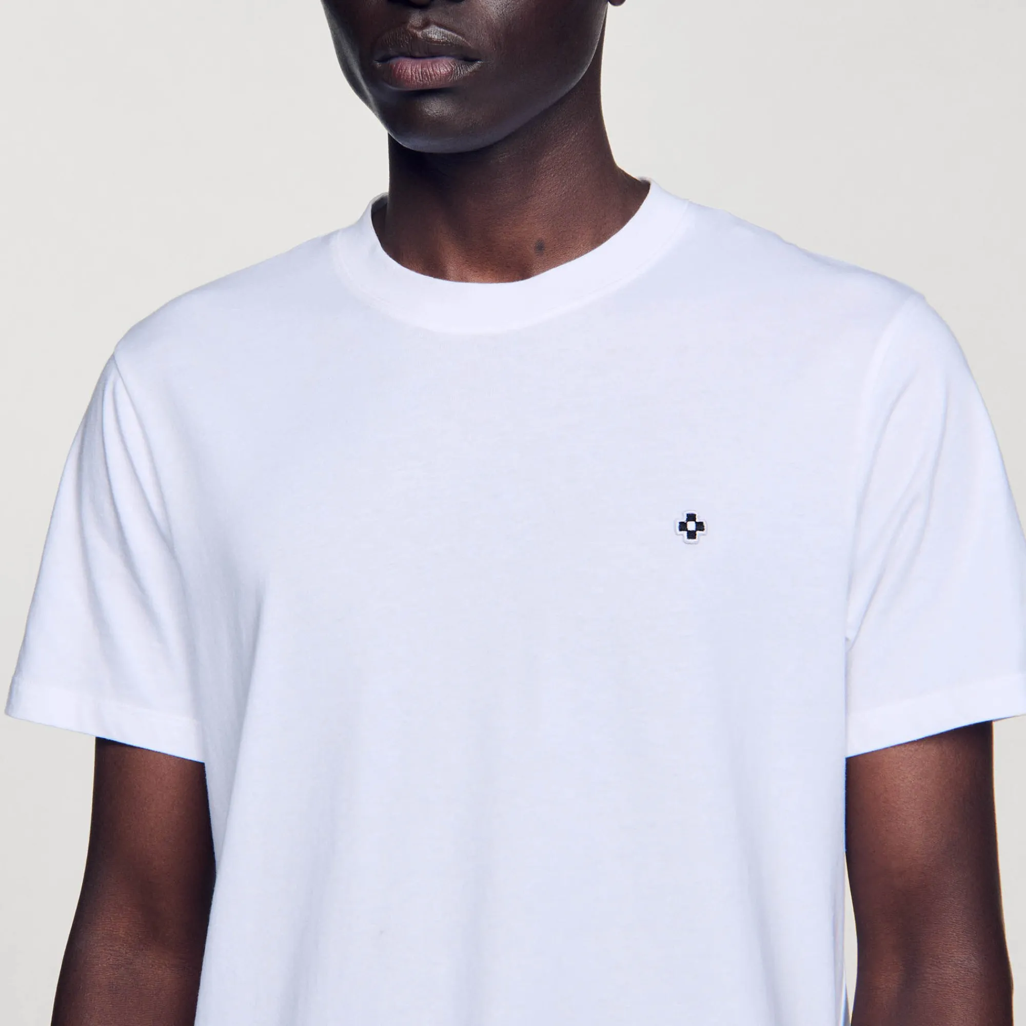 T-Shirts & Polos*SANDRO T-shirt Patch Square Cross blanc