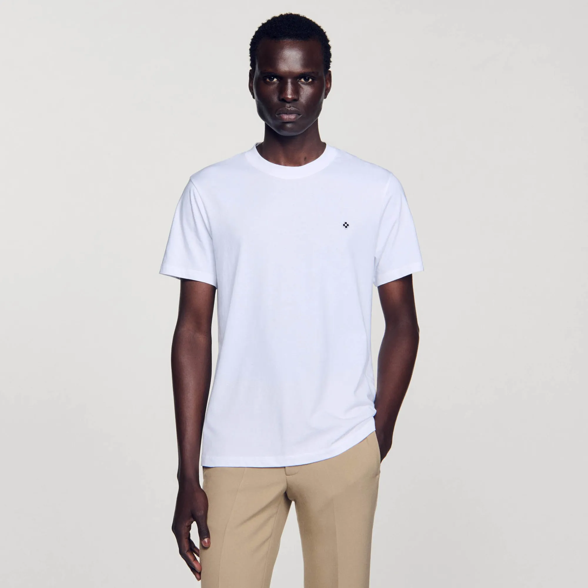 T-Shirts & Polos*SANDRO T-shirt Patch Square Cross blanc