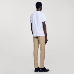 T-Shirts & Polos*SANDRO T-shirt Patch Square Cross blanc