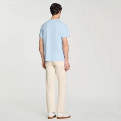 T-Shirts & Polos*SANDRO T-shirt Patch Square Cross Bleu Ciel