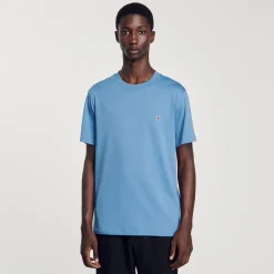 T-Shirts & Polos*SANDRO T-shirt Patch Square Cross Bleu jean