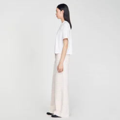 T-Shirts*SANDRO T-shirt Rose Strass blanc