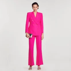 Costumes|Blousons & Vestes*SANDRO Veste à Boutonnage Croisé Fushia