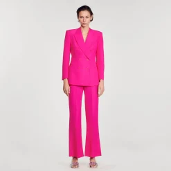 Costumes|Blousons & Vestes*SANDRO Veste à Boutonnage Croisé Fushia