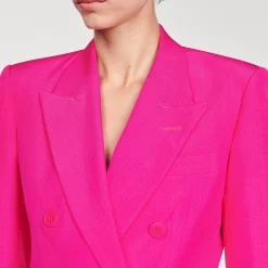 Costumes|Blousons & Vestes*SANDRO Veste à Boutonnage Croisé Fushia